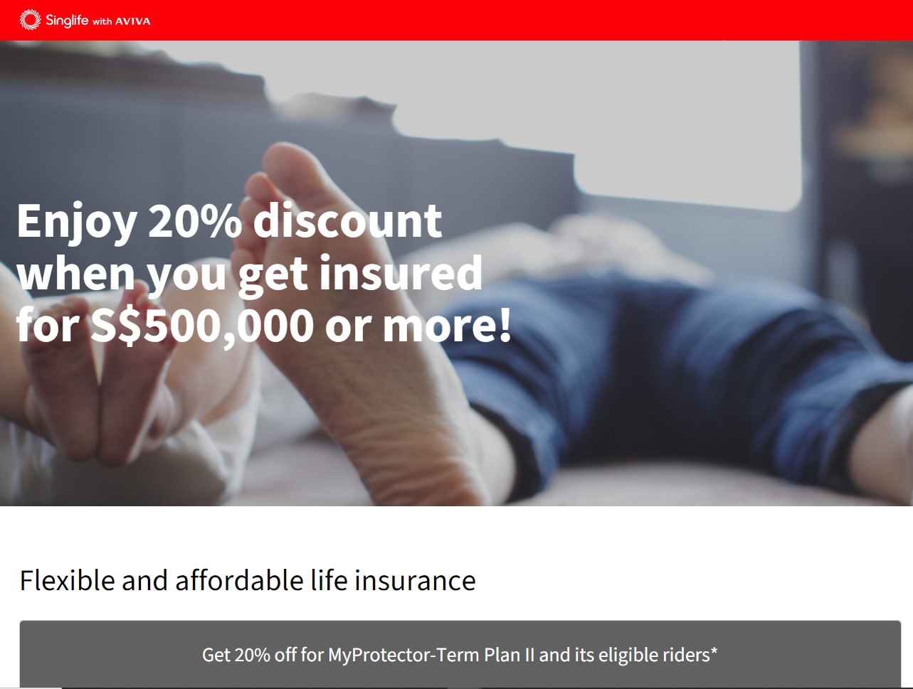 Term Insurance 20% Perpetual Discount Campaign - Singlife with Aviva MyProtector-Term Plan II