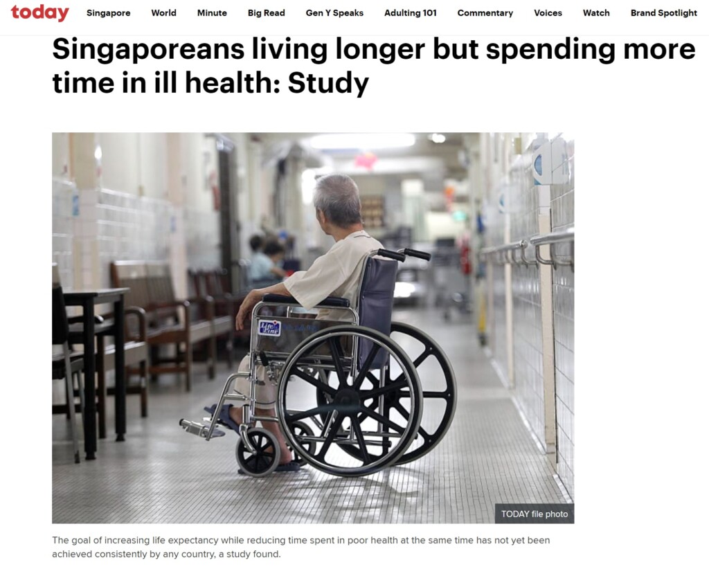 singaporeans living longer but spending more time in ill health