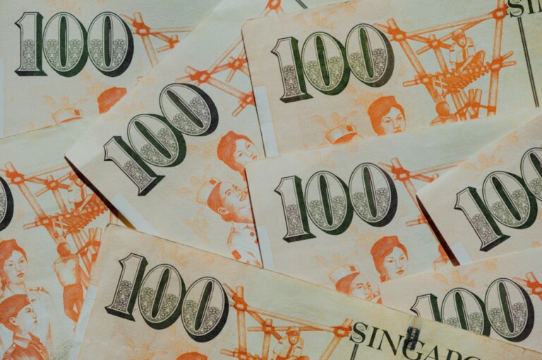 Singapore Notes currency depicting the Singapore Budget 2024