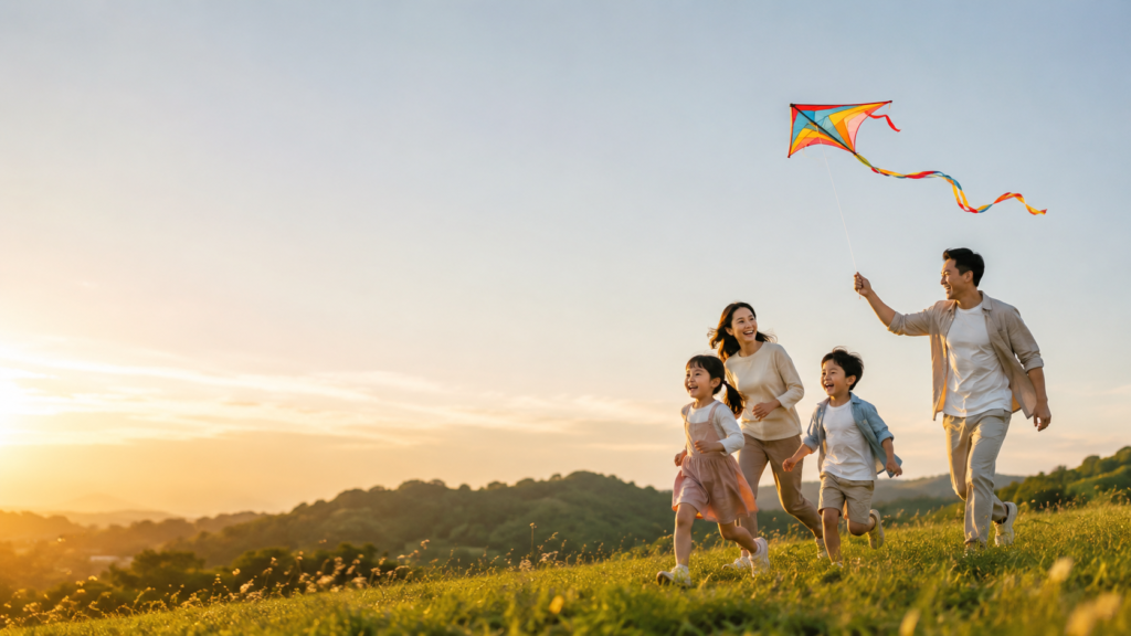 Parents reviewing family insurance coverage in Singapore to protect their children, home, income and long-term financial security.